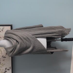 Whbm metallic fringed sweater wrap Xs/Small (Fits M-XL)